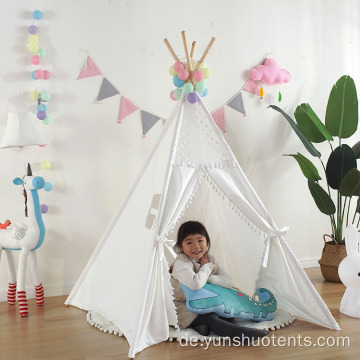 Baumwoll-Canvas-Spitze Kinder Tipi